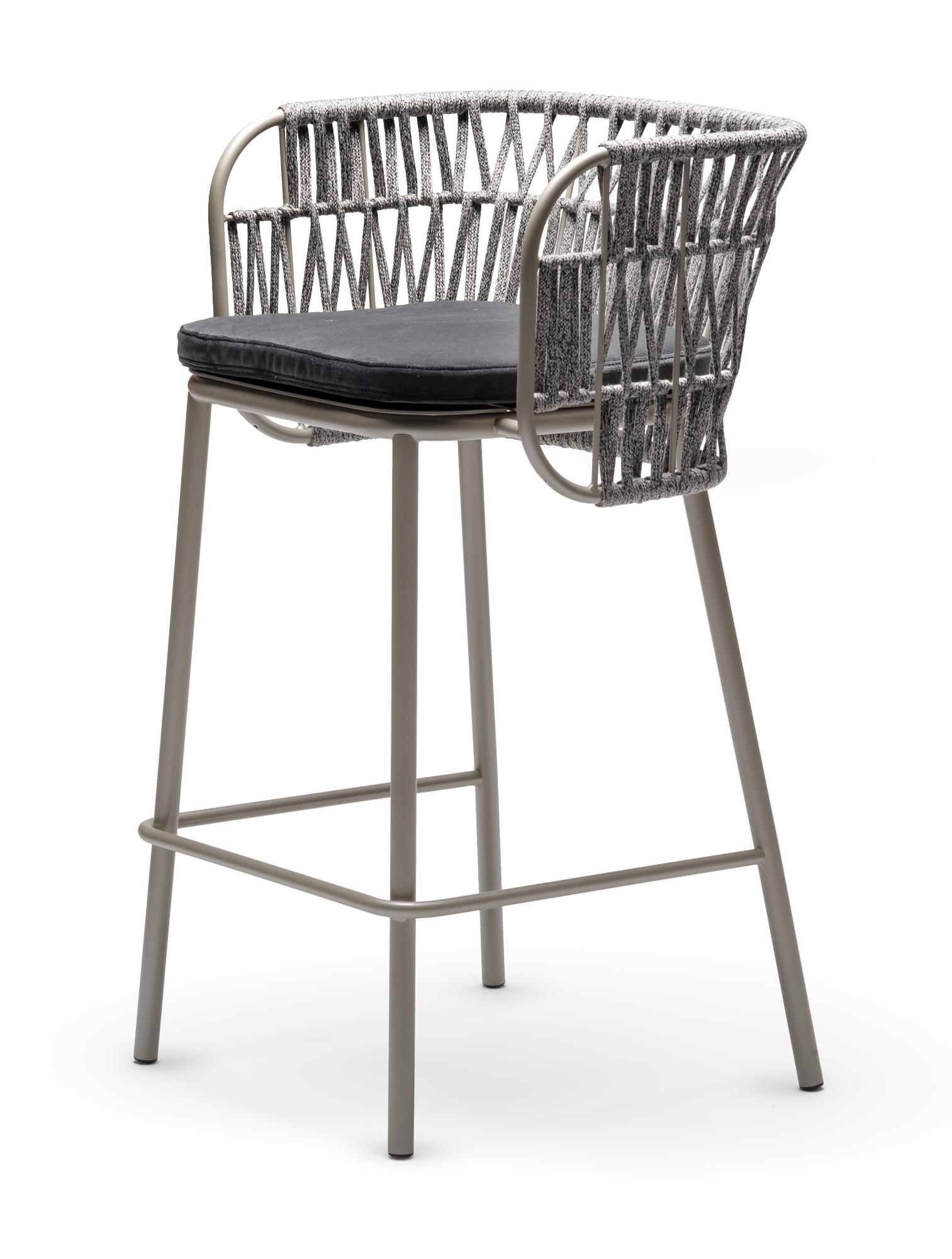 Jujube Black and Sand Outdoor Bar Chair