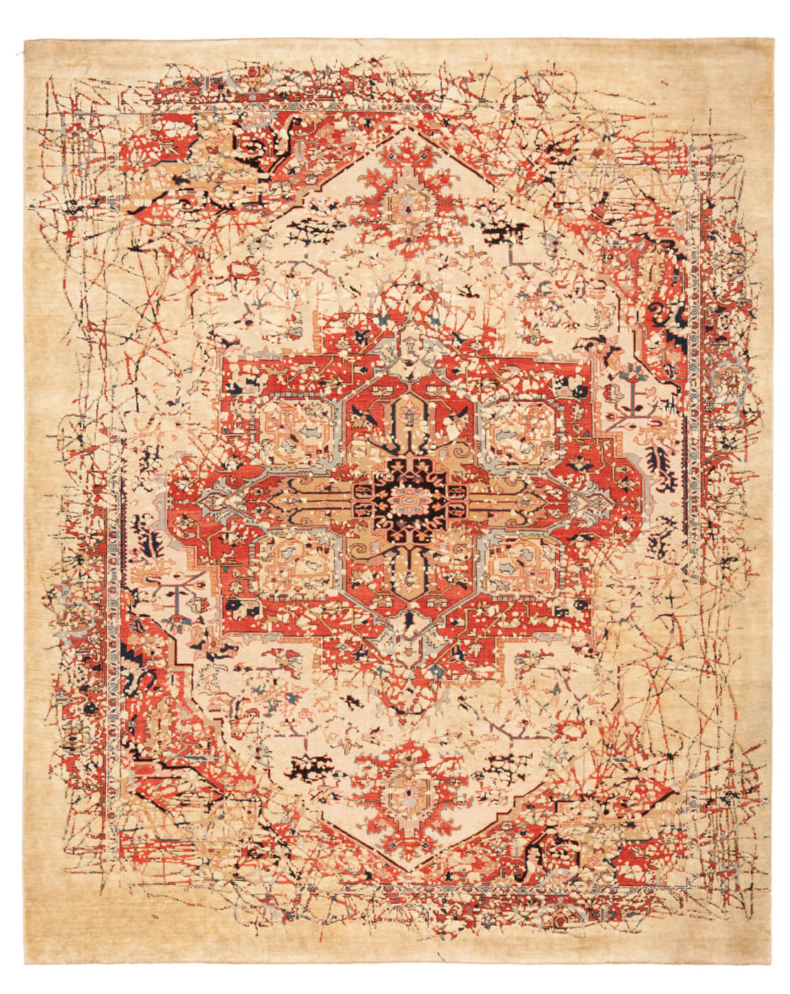 Serapi Red / Beige Hand Knotted Luxury Rug