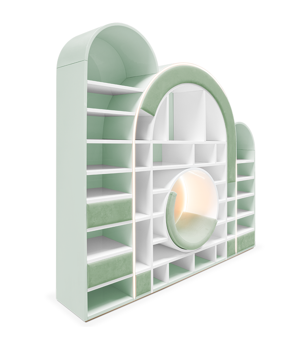 Bubble Gum Green Bookcase