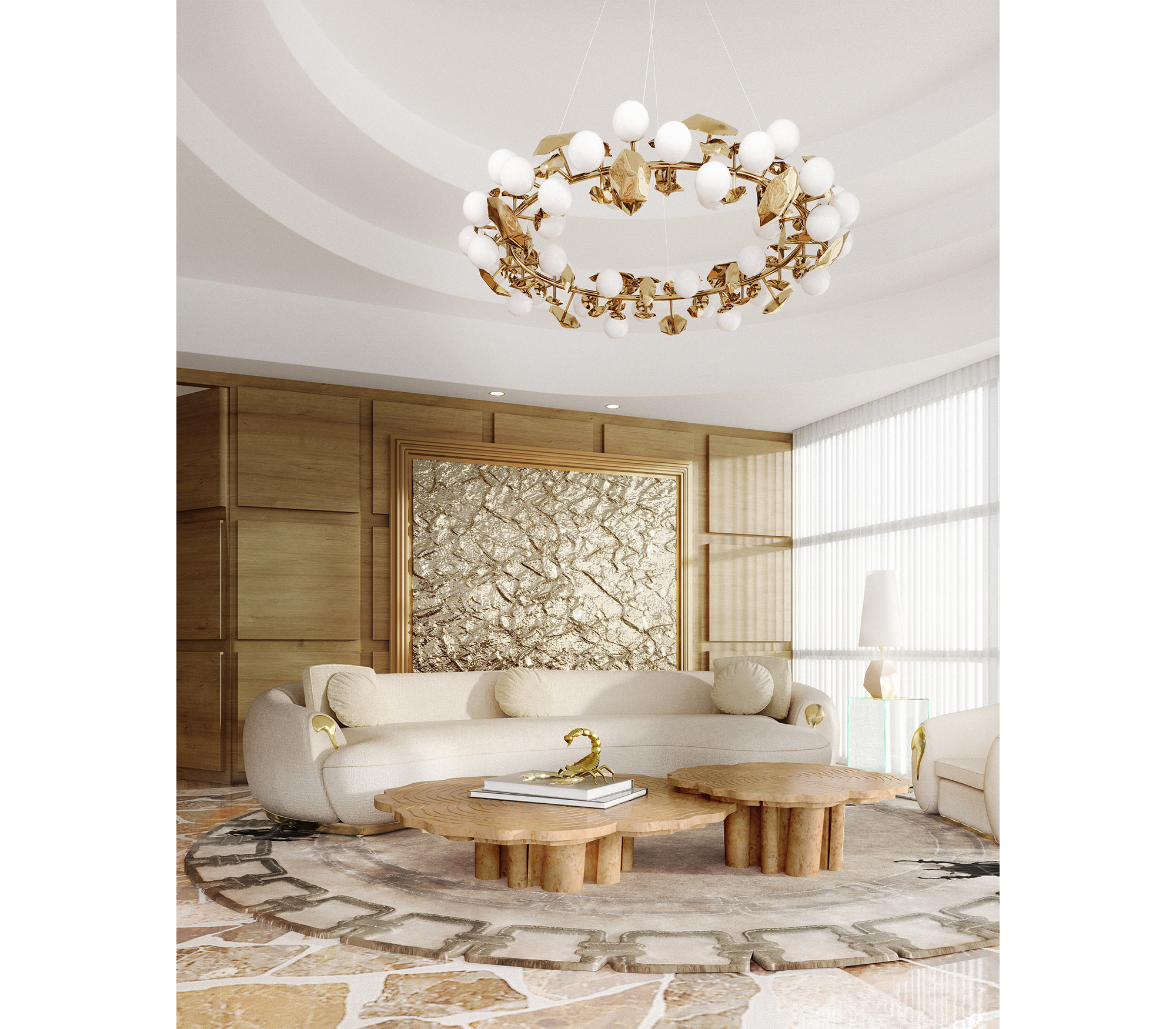 Poplar 3-Piece Coffee Table Set