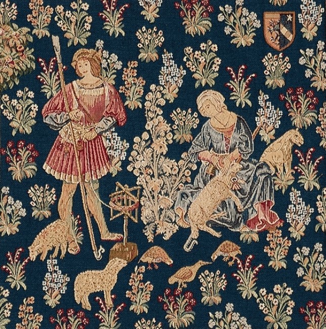 Wool Work Tapestry with Border | Size: 75 x 100 cm