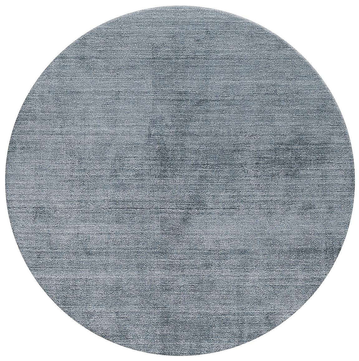 Handwoven Round Blue Silk Rug | Size: Ø 250 cm