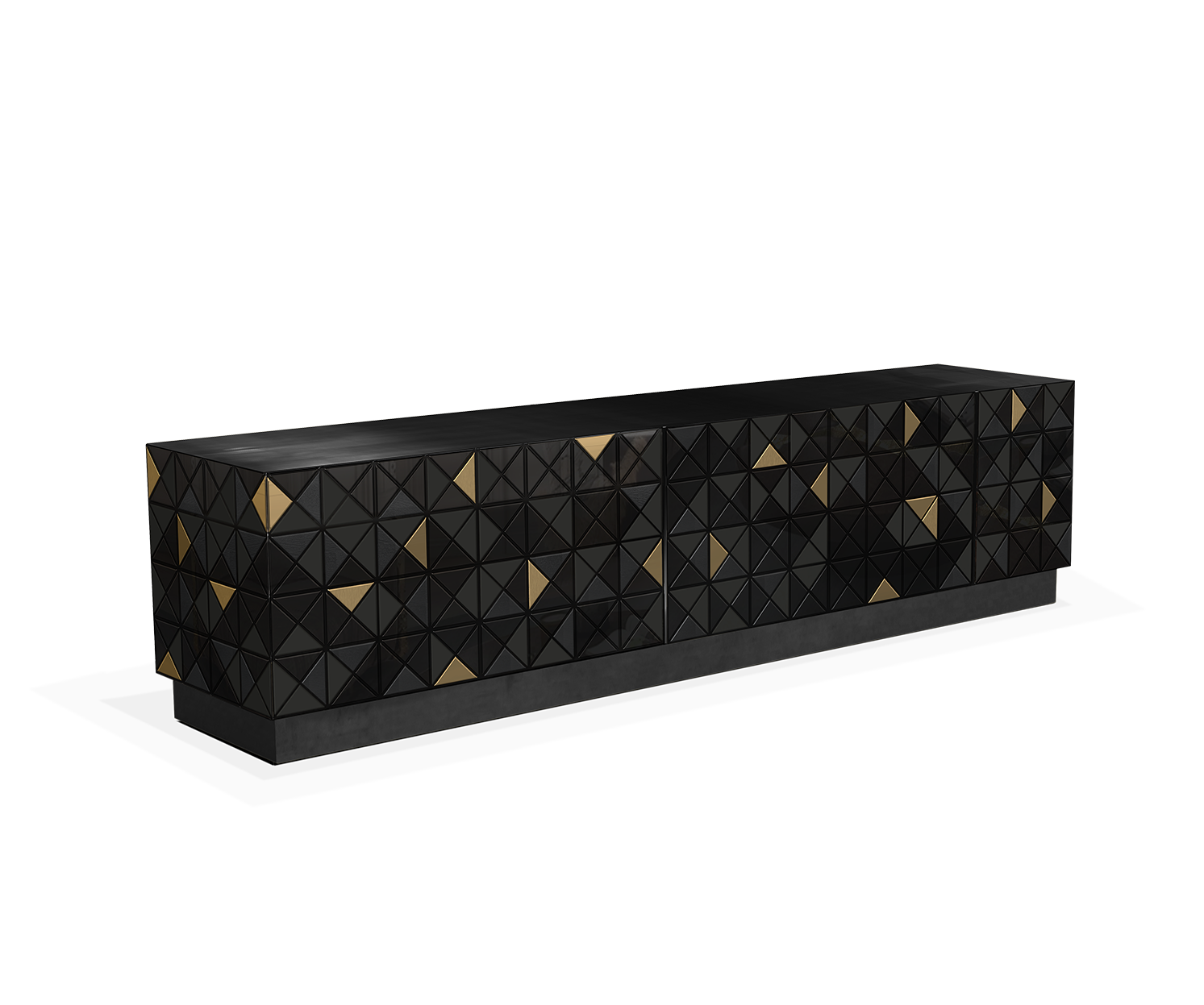 Mosaic Black TV Designer Cabinet