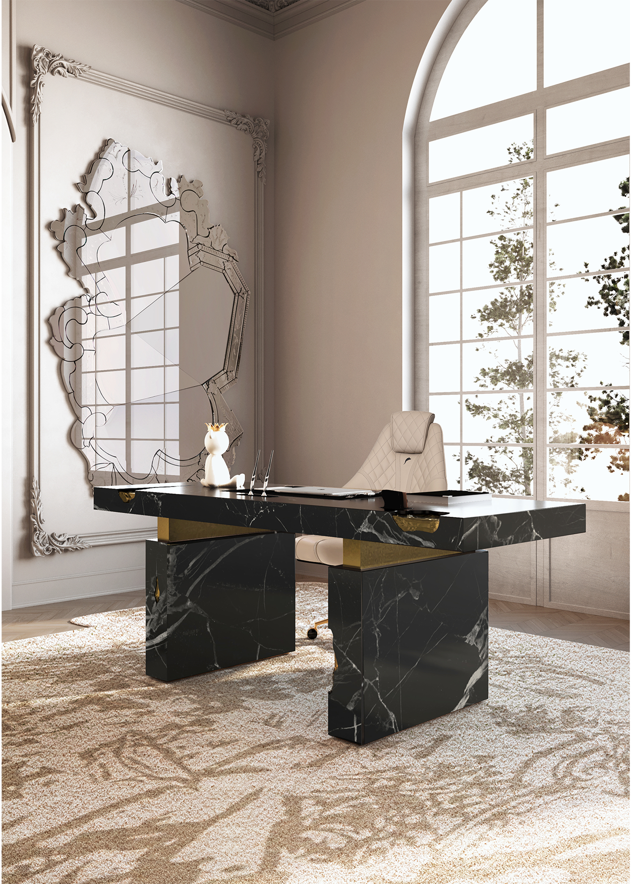Nero Marquina Luxe Desk