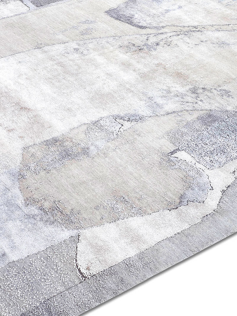 Snow Silver Hand-Woven Exquisite Rug ☞ Size: 140 x 210 cm