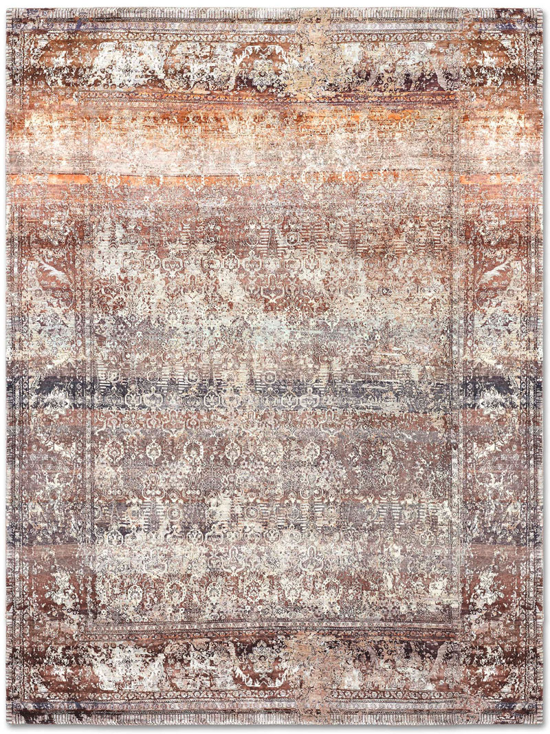 Hundred Million Hand-Knotted Wool / Silk Rug | Size: 122 x 183 cm
