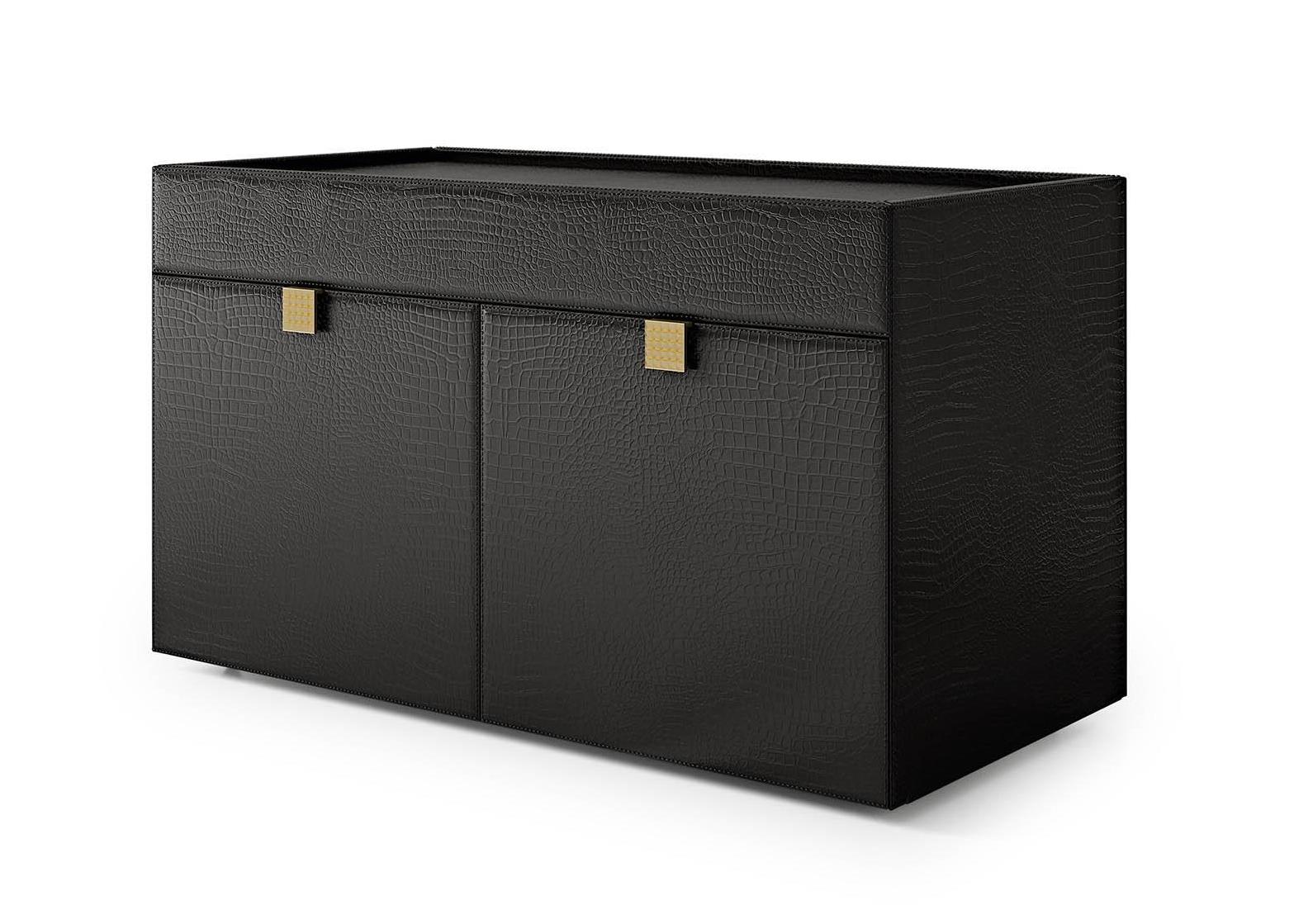 Black Leather File Storage