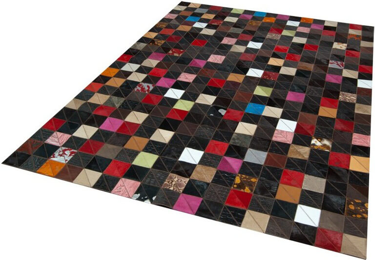 Mosaic Multicolour Luxury Cowhide Rug