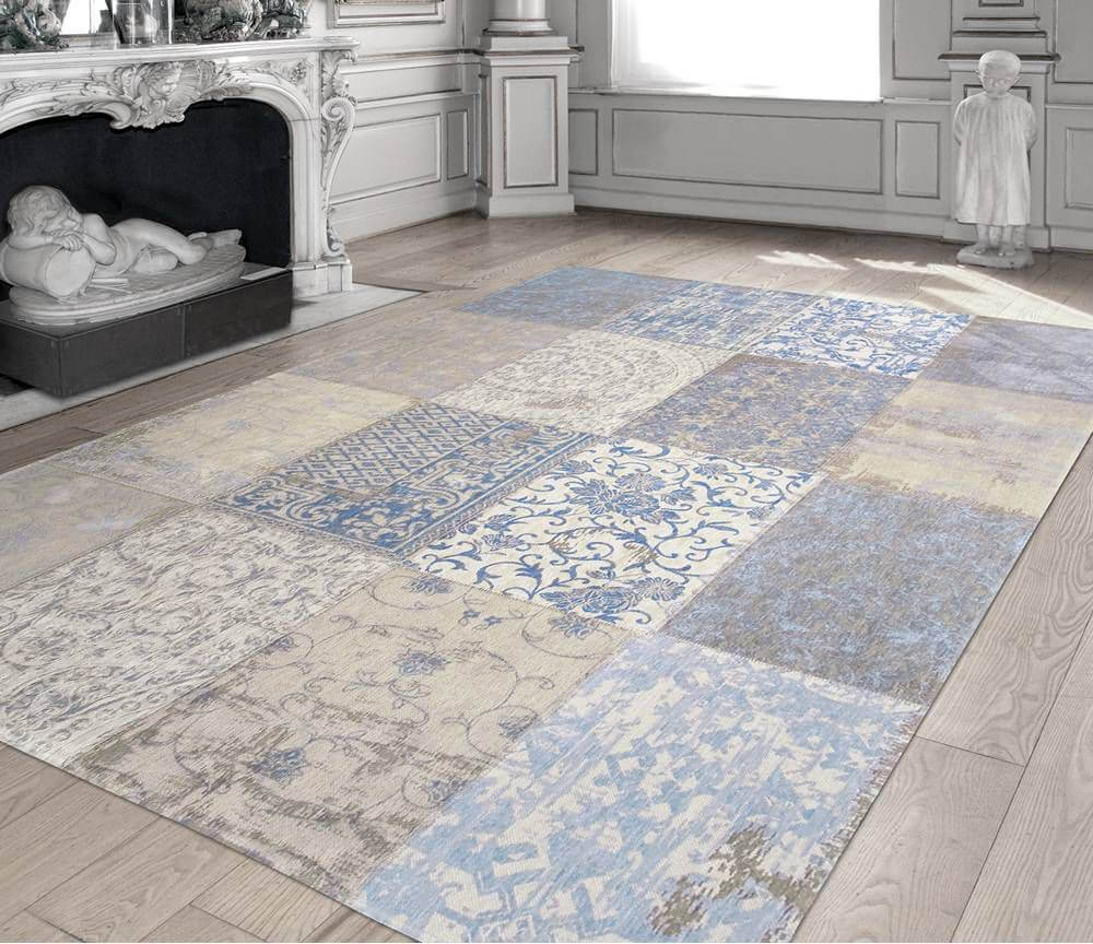 Vintage Patchwork Style Rug Gustavian