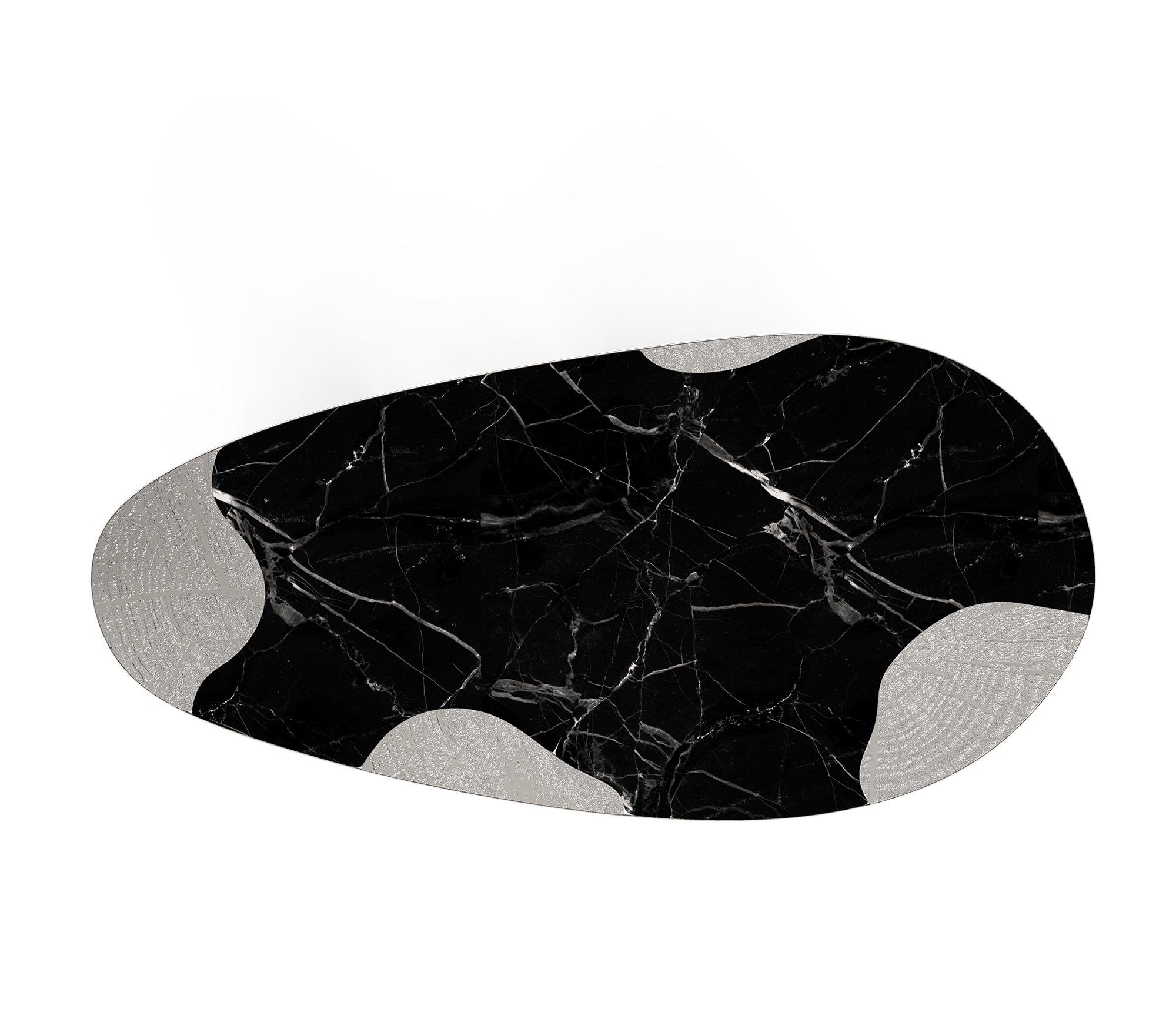 Marble & Silver Luxe Dining Table