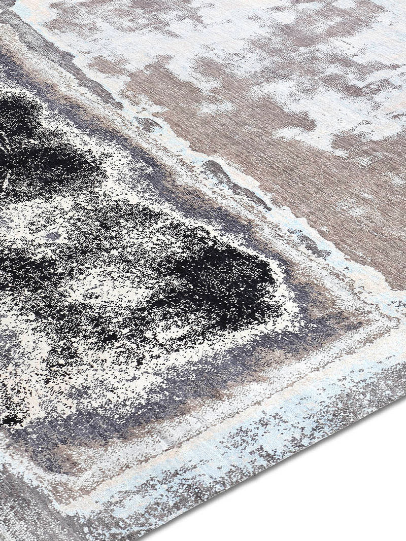 Silver / Grey Abstract Luxury Handwoven Rug