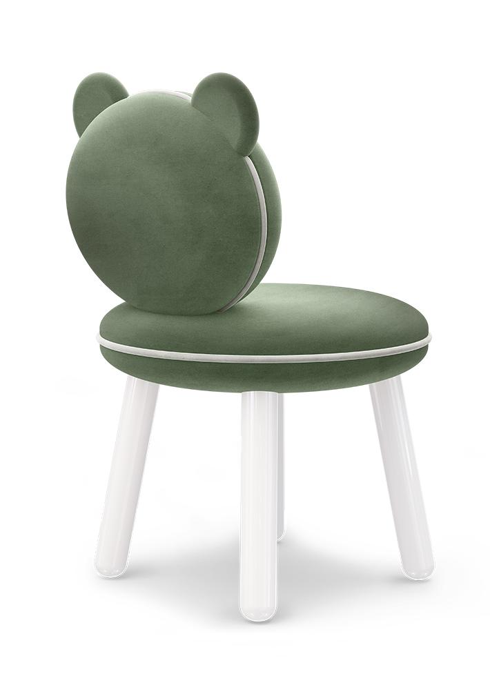 Fluffy Bear Green Child’s Chair
