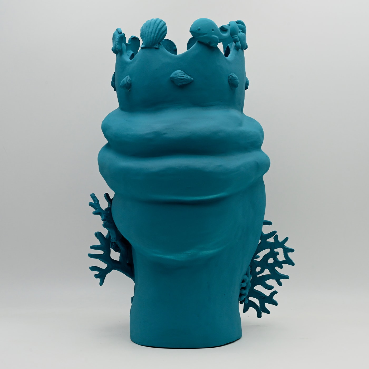 Teal Moor's Head Handcrafted Italian Sculpture