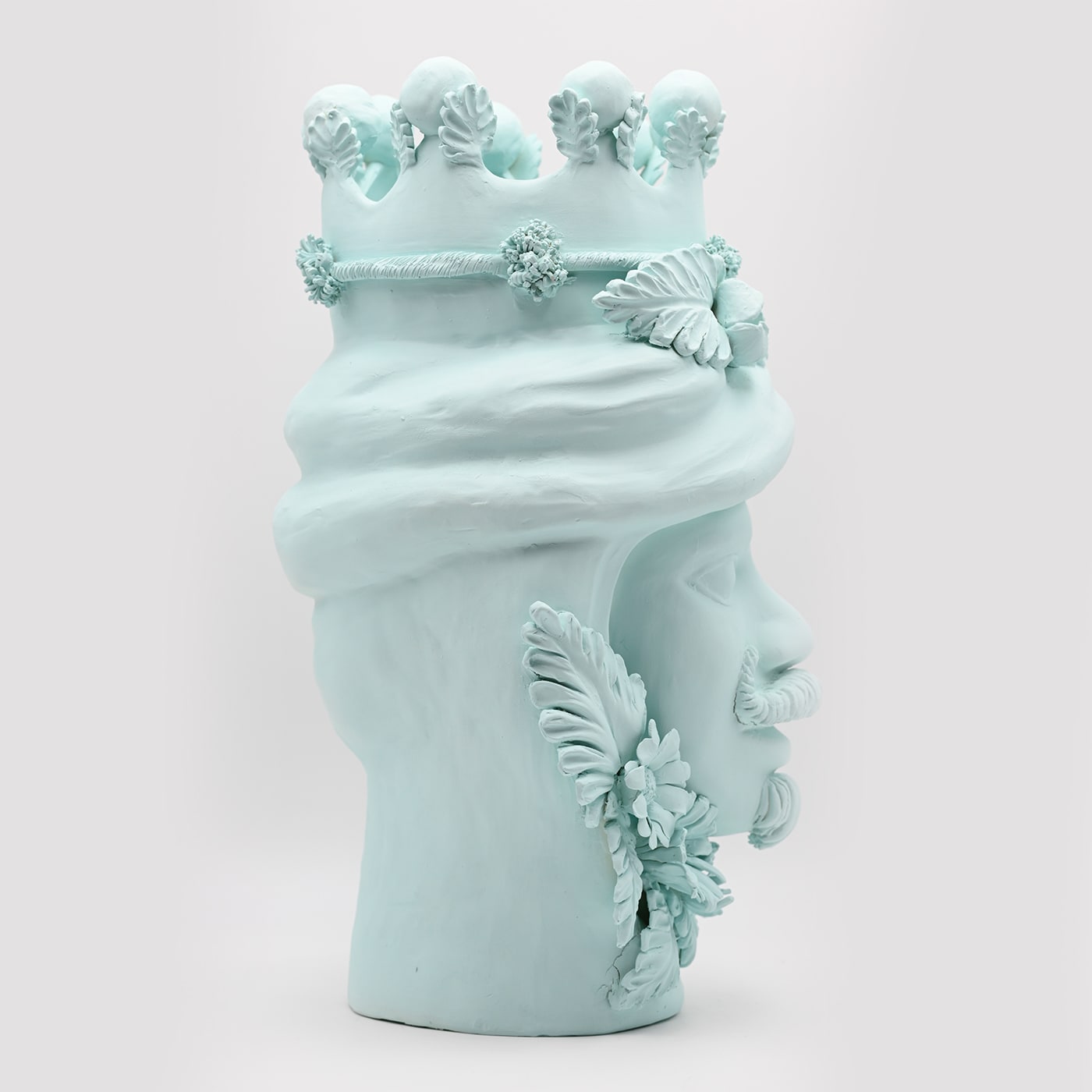 Moor's Head Sculpture in Sky Blue
