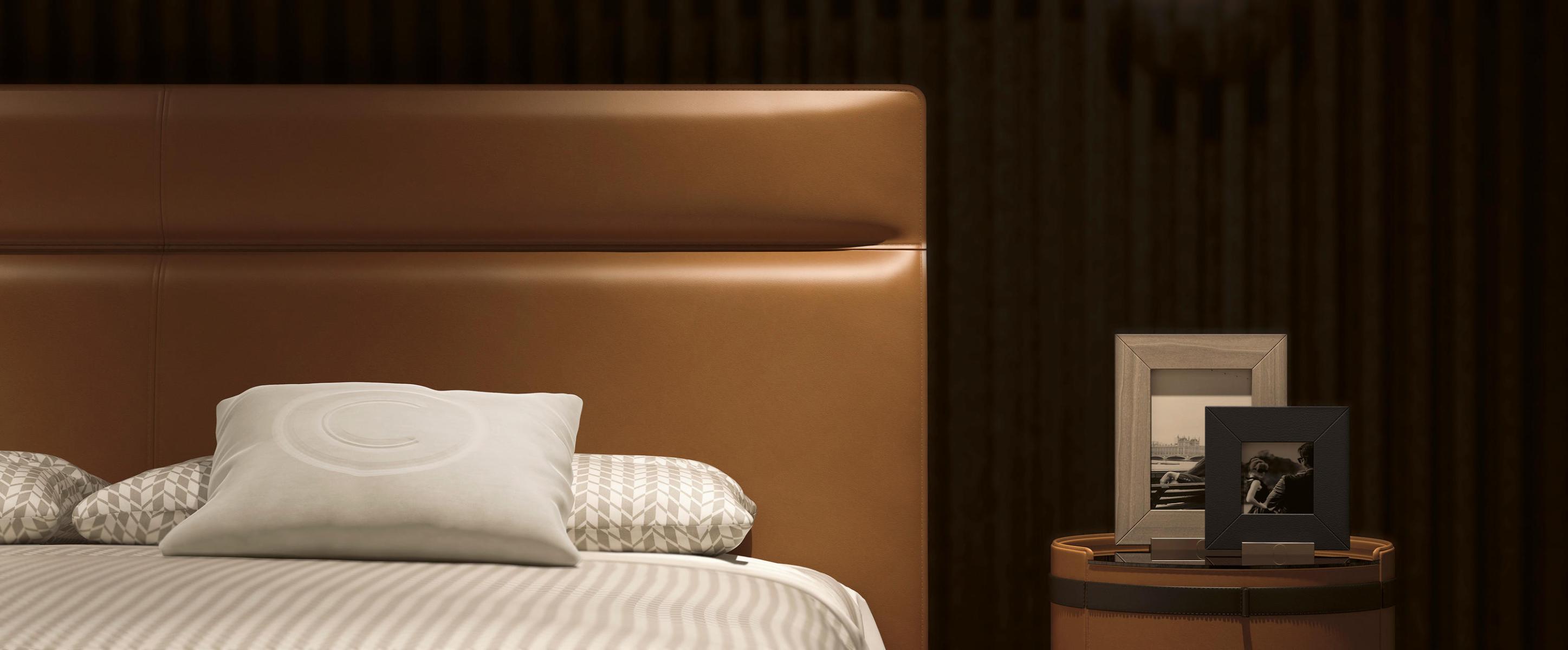 Chic Modern Leather Bed | Mattress Size: 180 x 200 cm