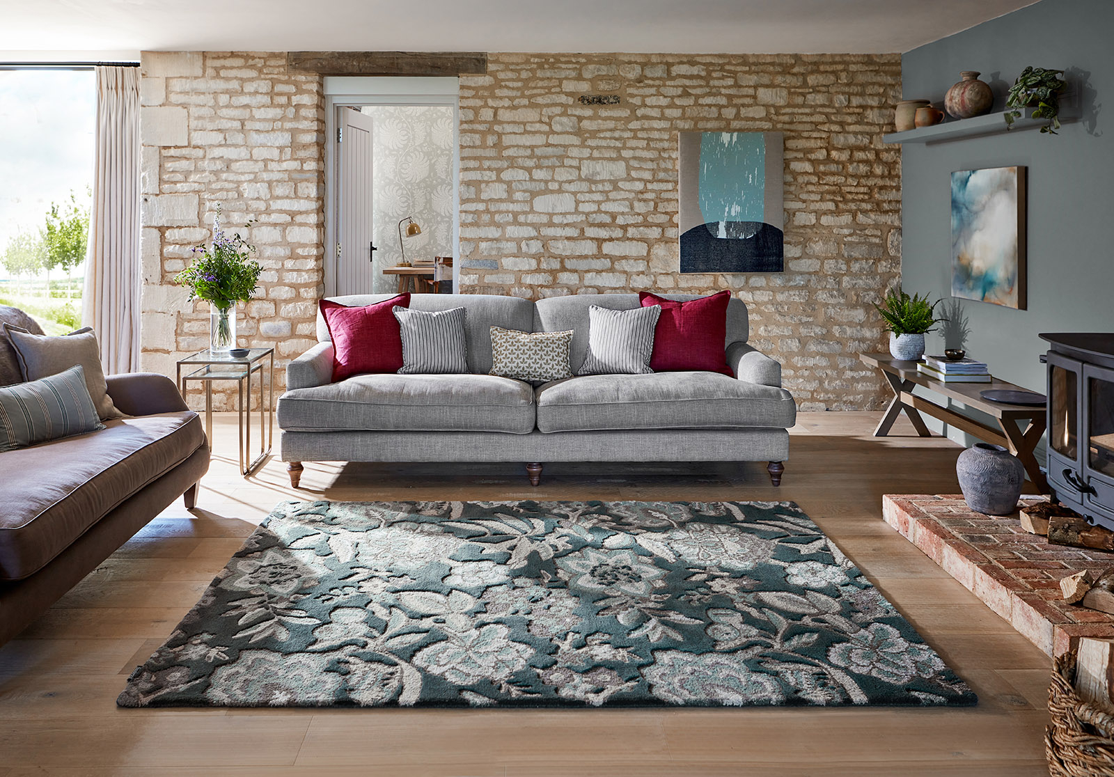 Indra Charcoal Handwoven Wool Rug