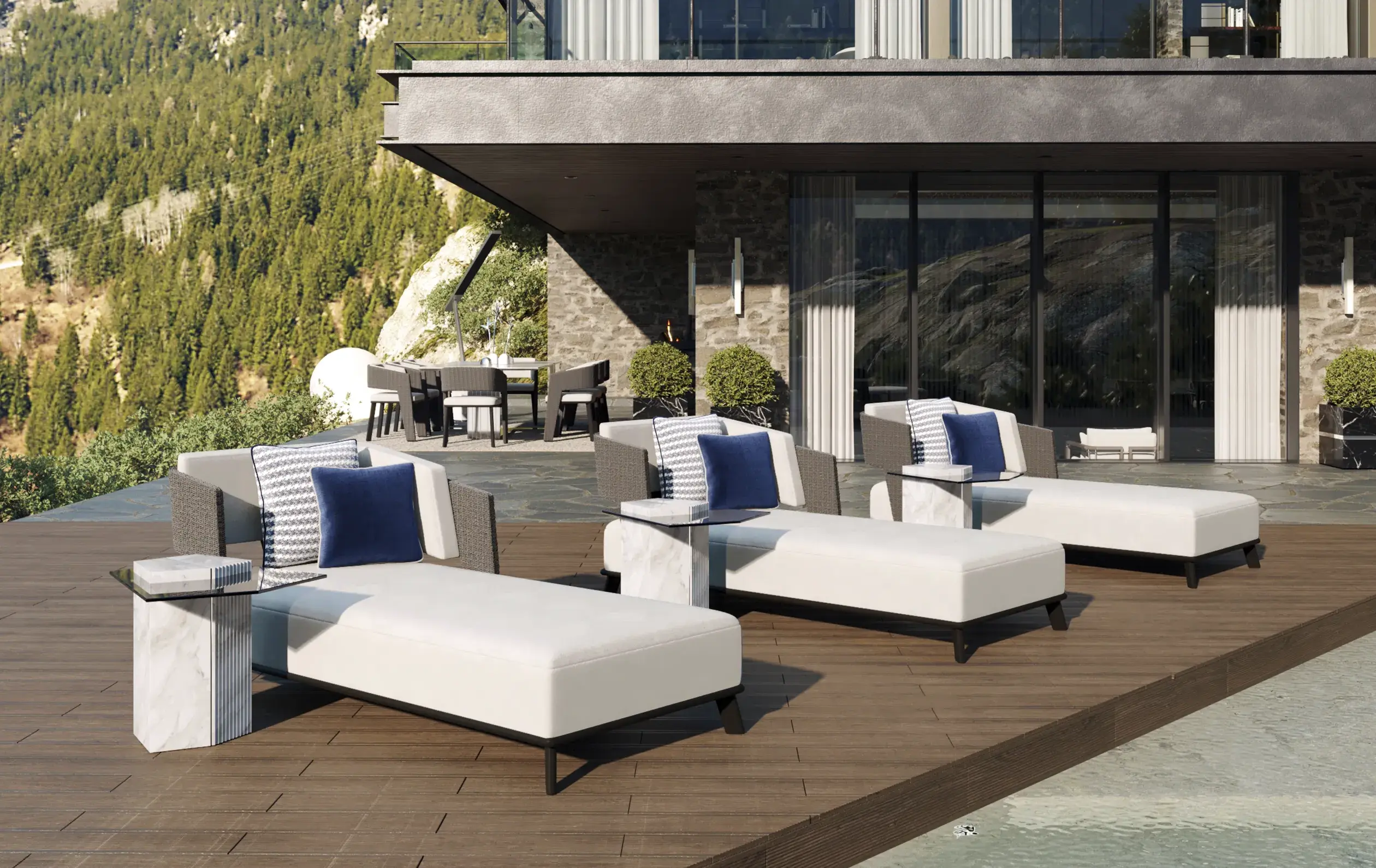 Diadem Grey Chaise Longue - 1