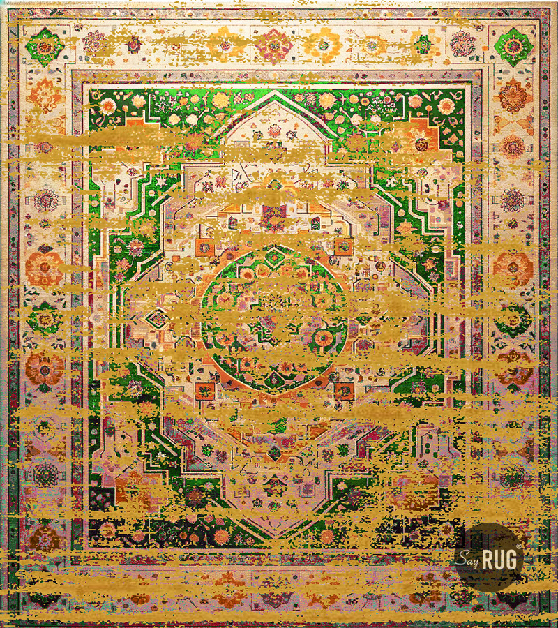 Majestic Threads Gold Handwoven Designer Rug