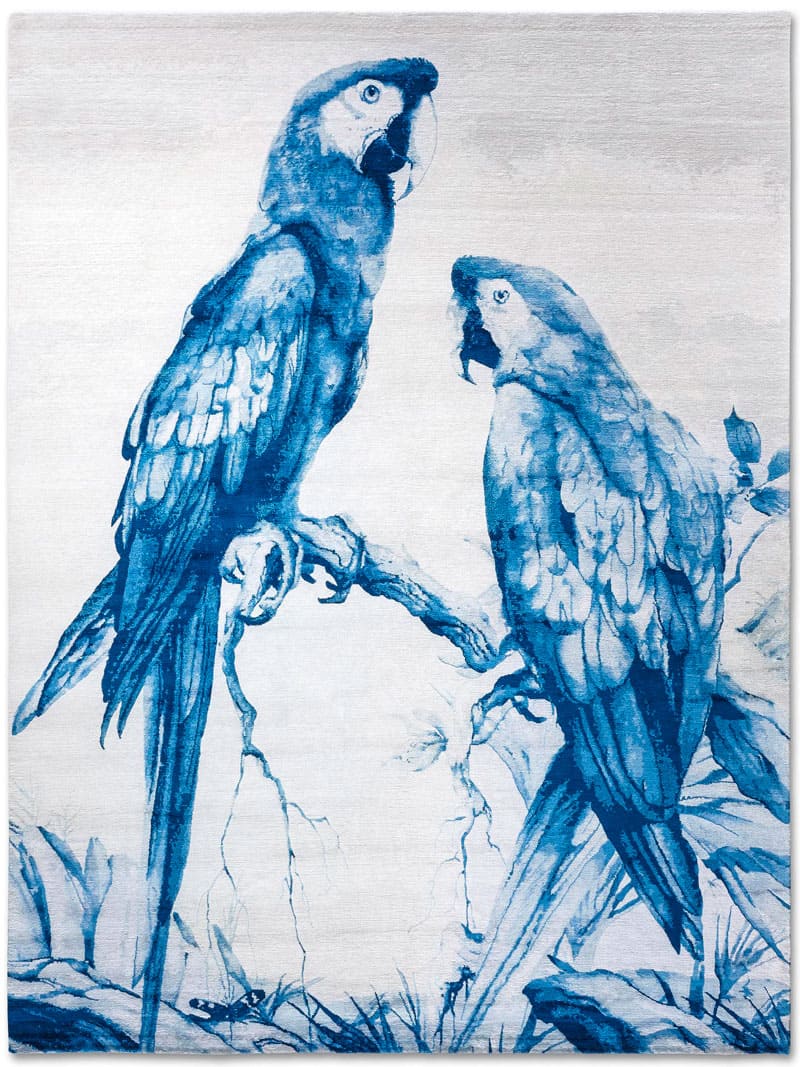 Two Parrots Hand-Woven Exquisite Rug ☞ Size: 365 x 457 cm