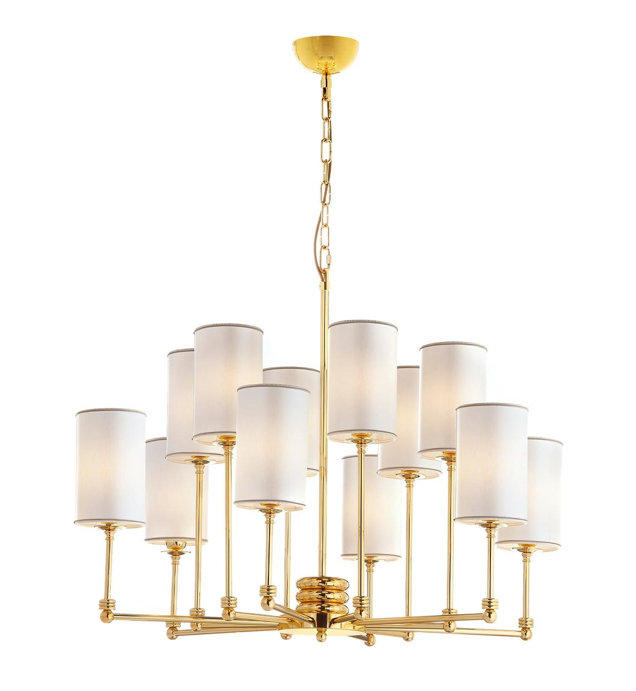 Polished Gold Brass Shade Chandelier