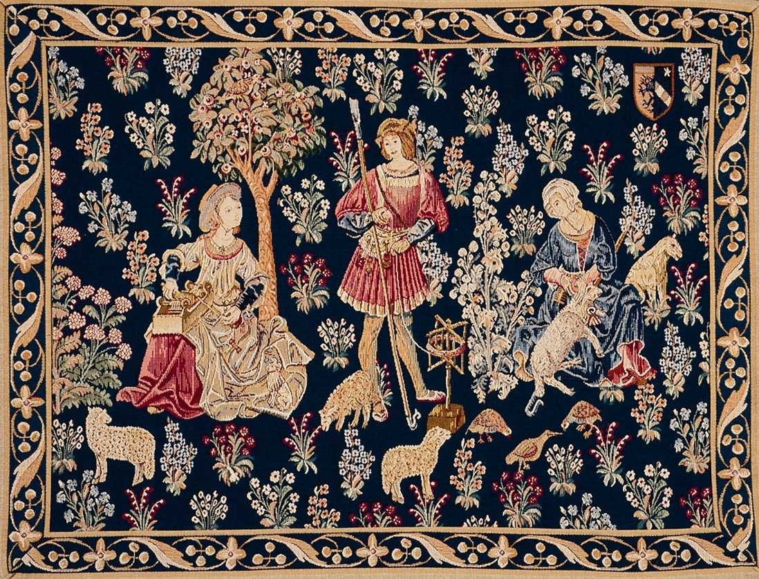 Wool Work Tapestry with Border | Size: 75 x 100 cm