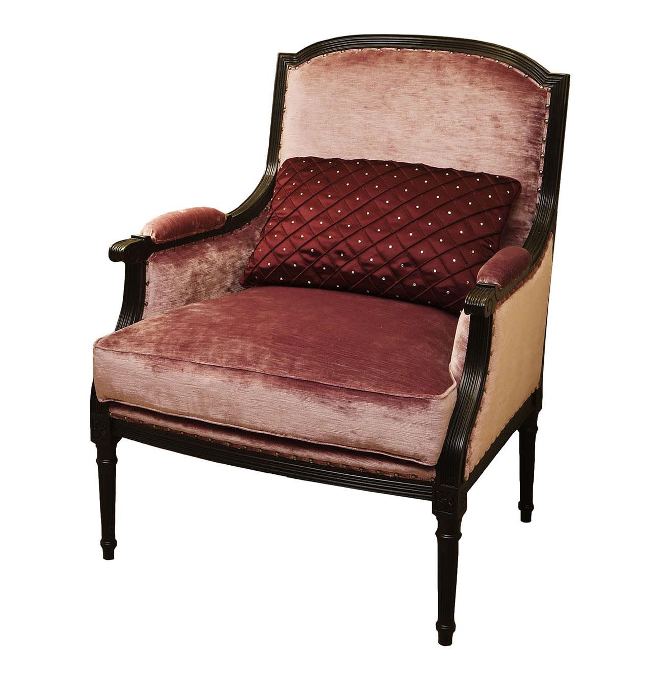 Classic Bordeaux Velvet Armchair