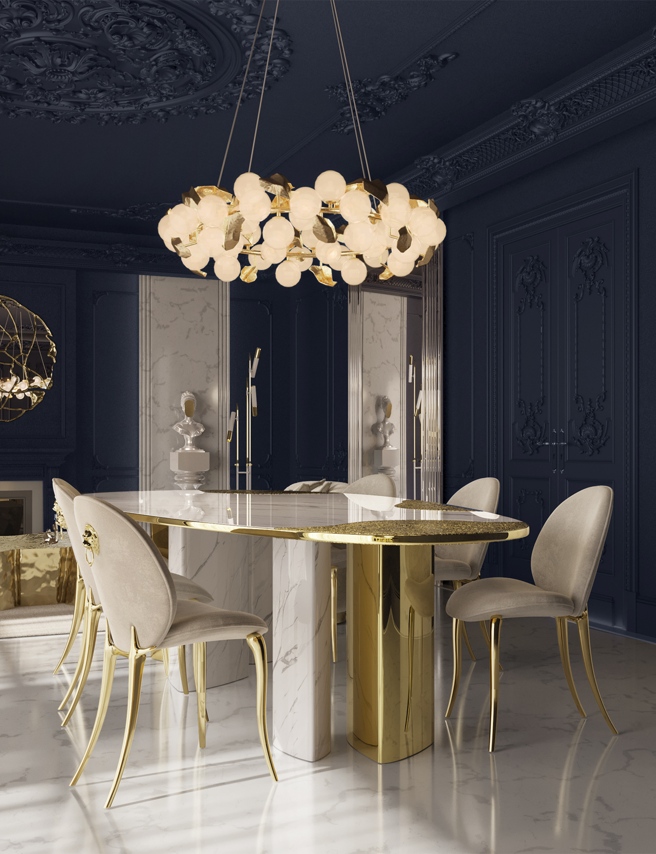 Marble & Patina Luxe Dining Table