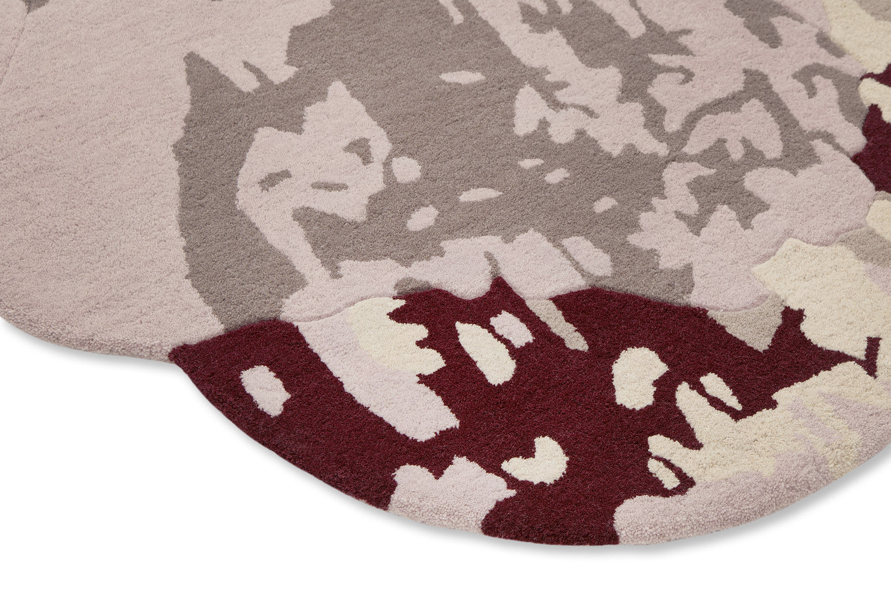 Magnolia Burgundy Designer Handwoven Rug | Size: Ø 150 cm