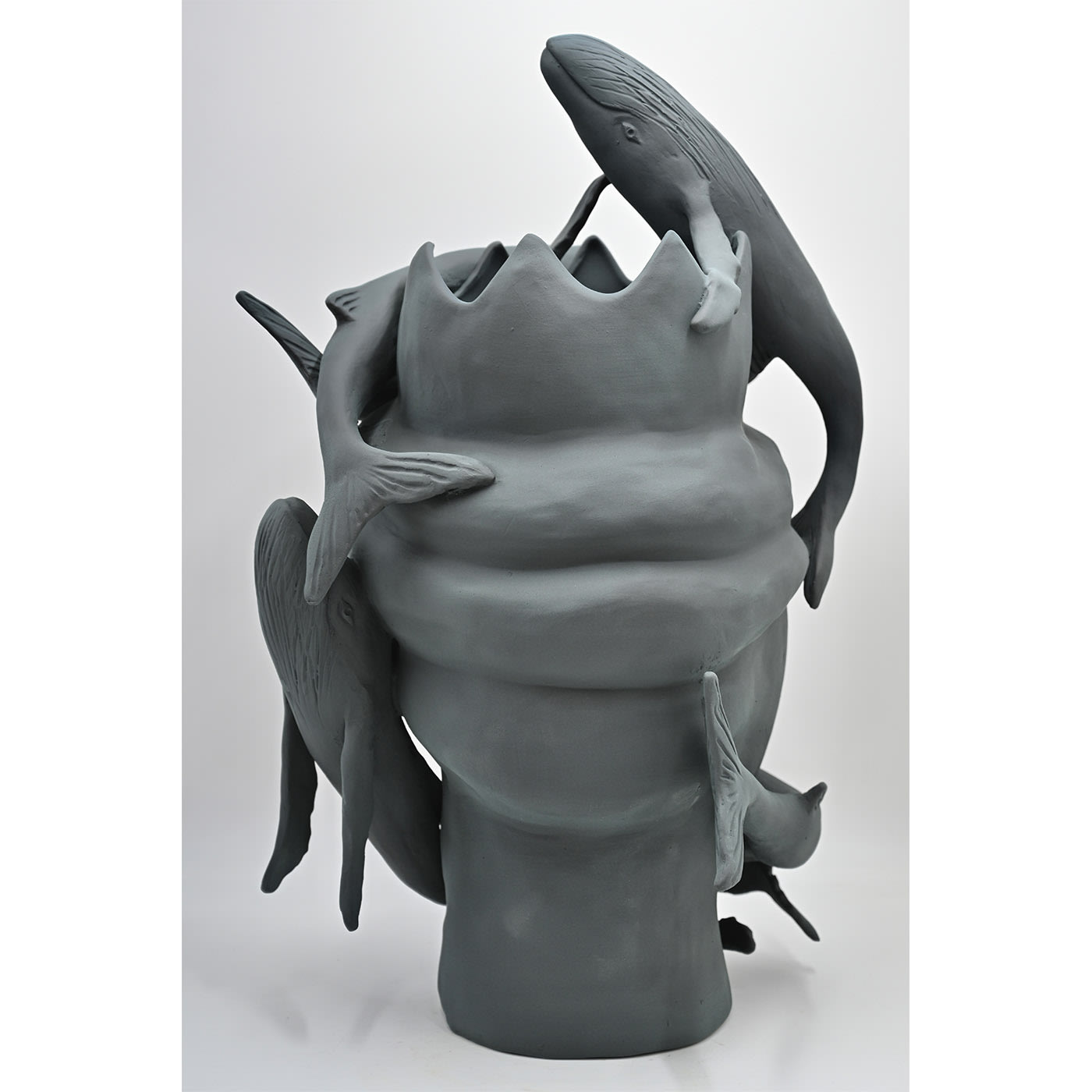 Moor's Head Sculpture in Charcoal Grey
