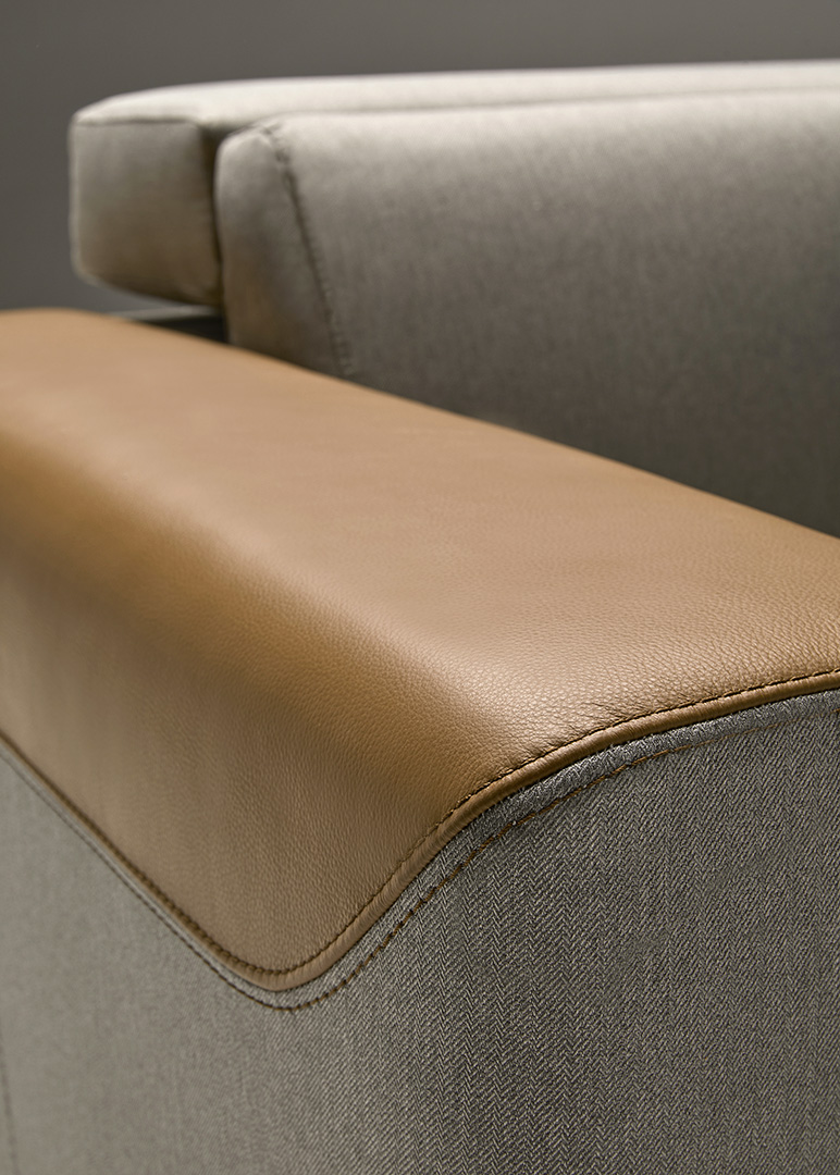 Atlanta 2-Seater Leather & Fabric Sofa