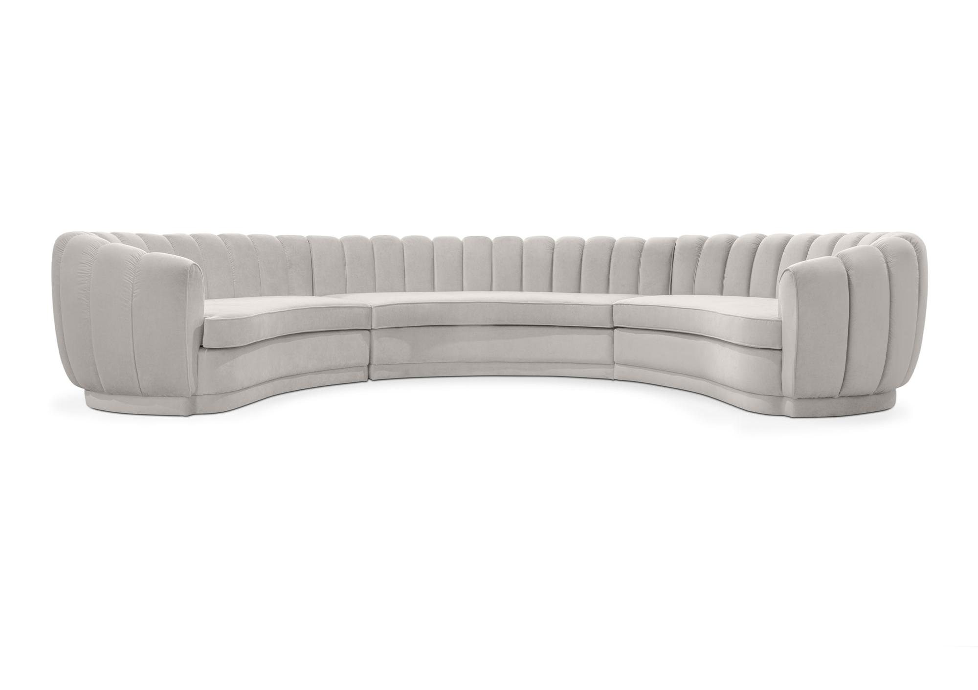 Refined Round Three-Seat Grand Sofa