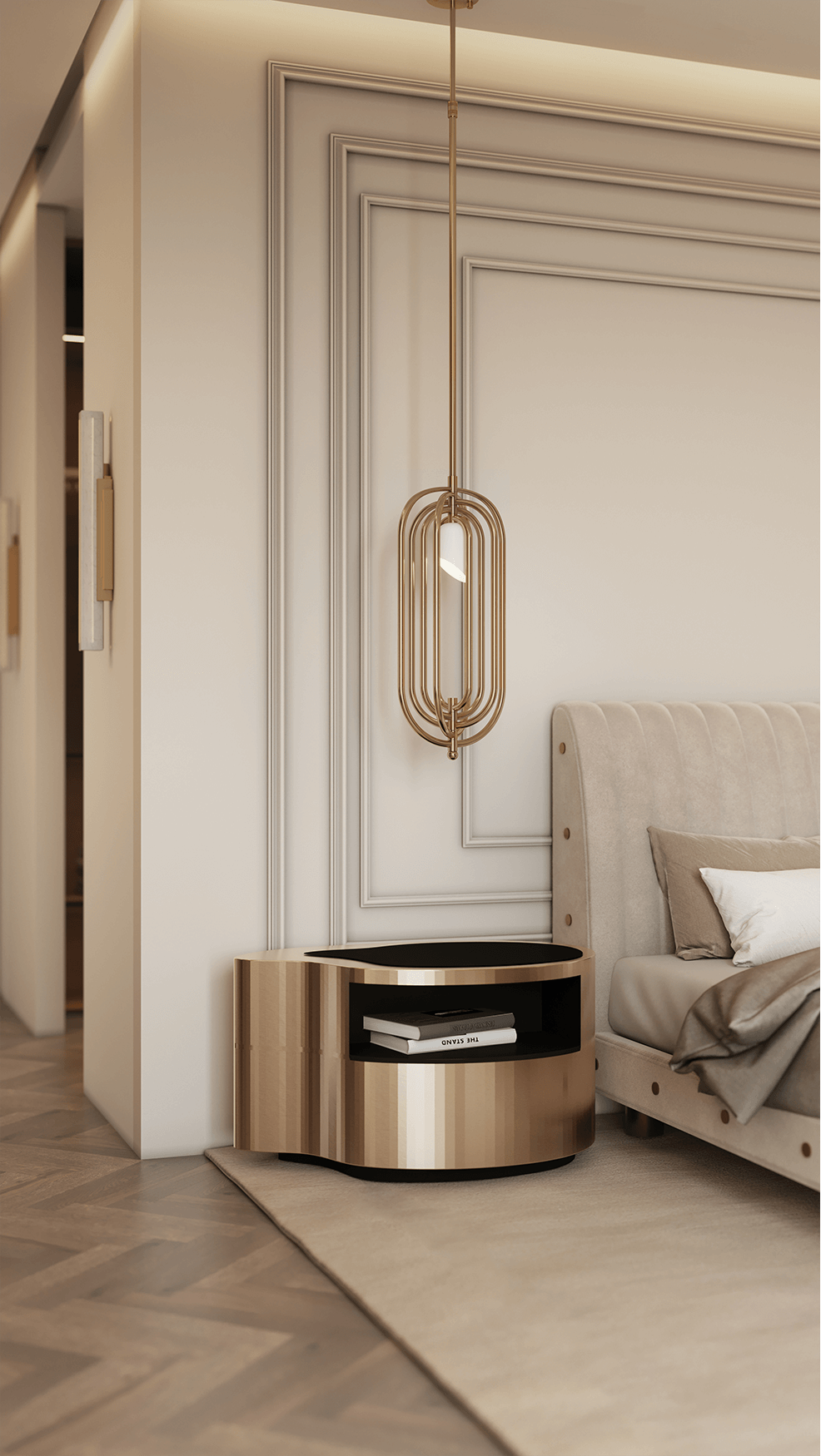 Crest Gold Designer Nightstand