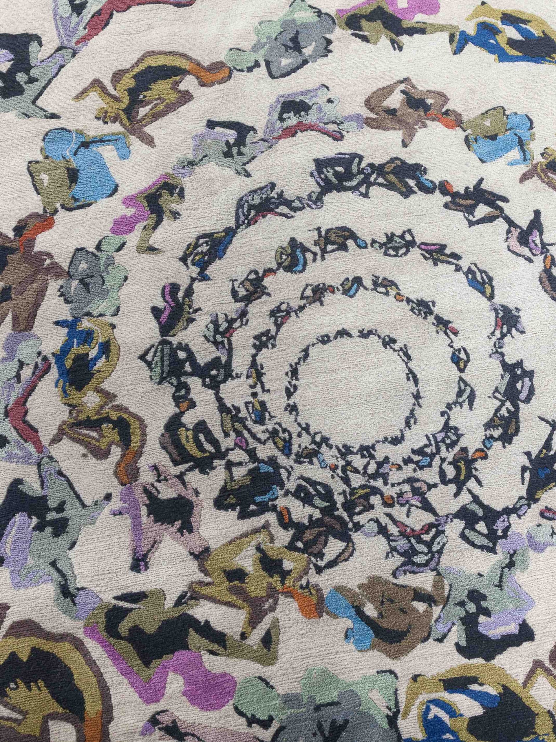 Human Circle Inferno Circle Wool Rug