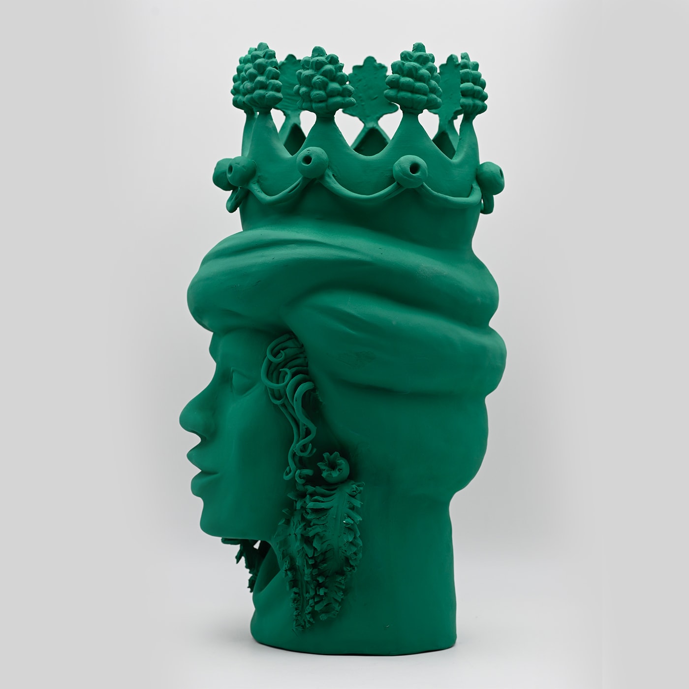 Traditional Green Moor's Head Sculpture
