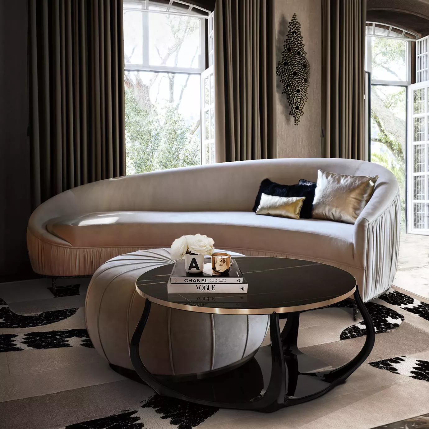 Enlace Sahara Noir Marble Coffee Table