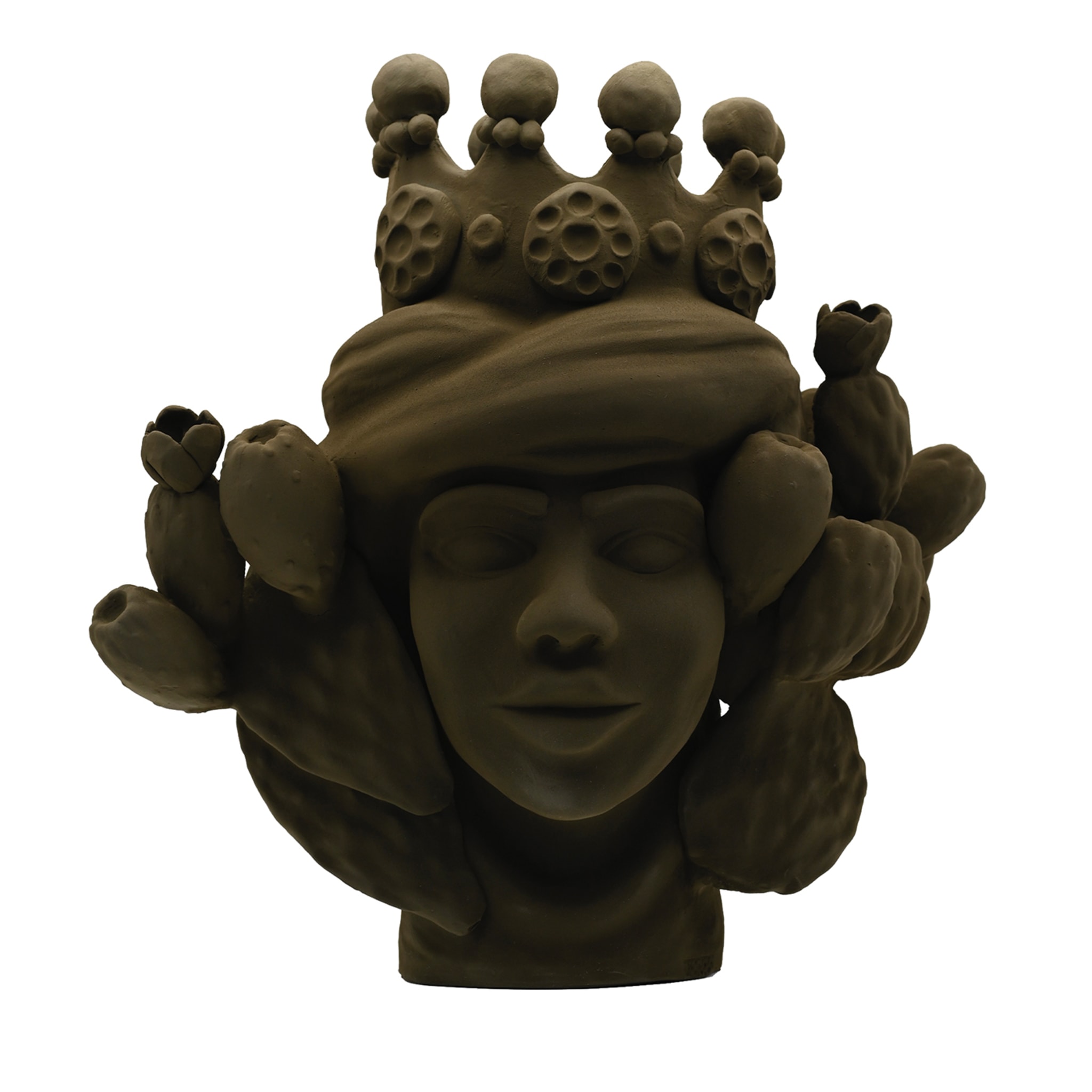 Brown Moor's Head Sculpture Italian Handcraft