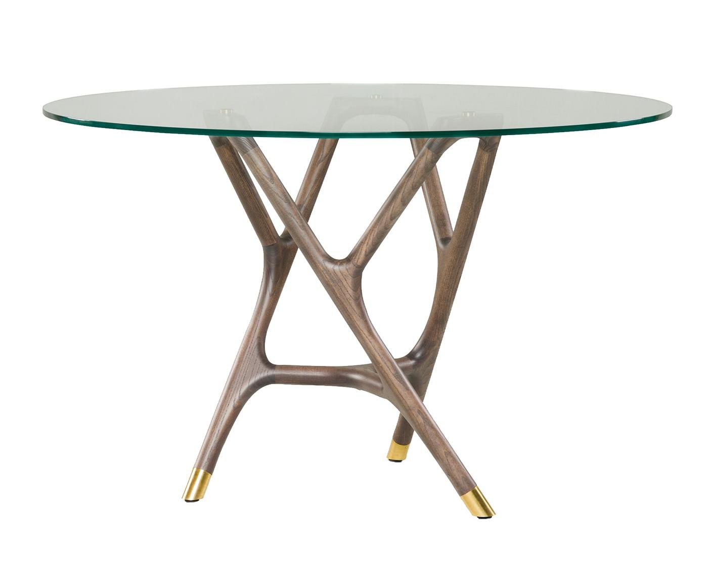 Joyce Round Glass Top Artisan Table