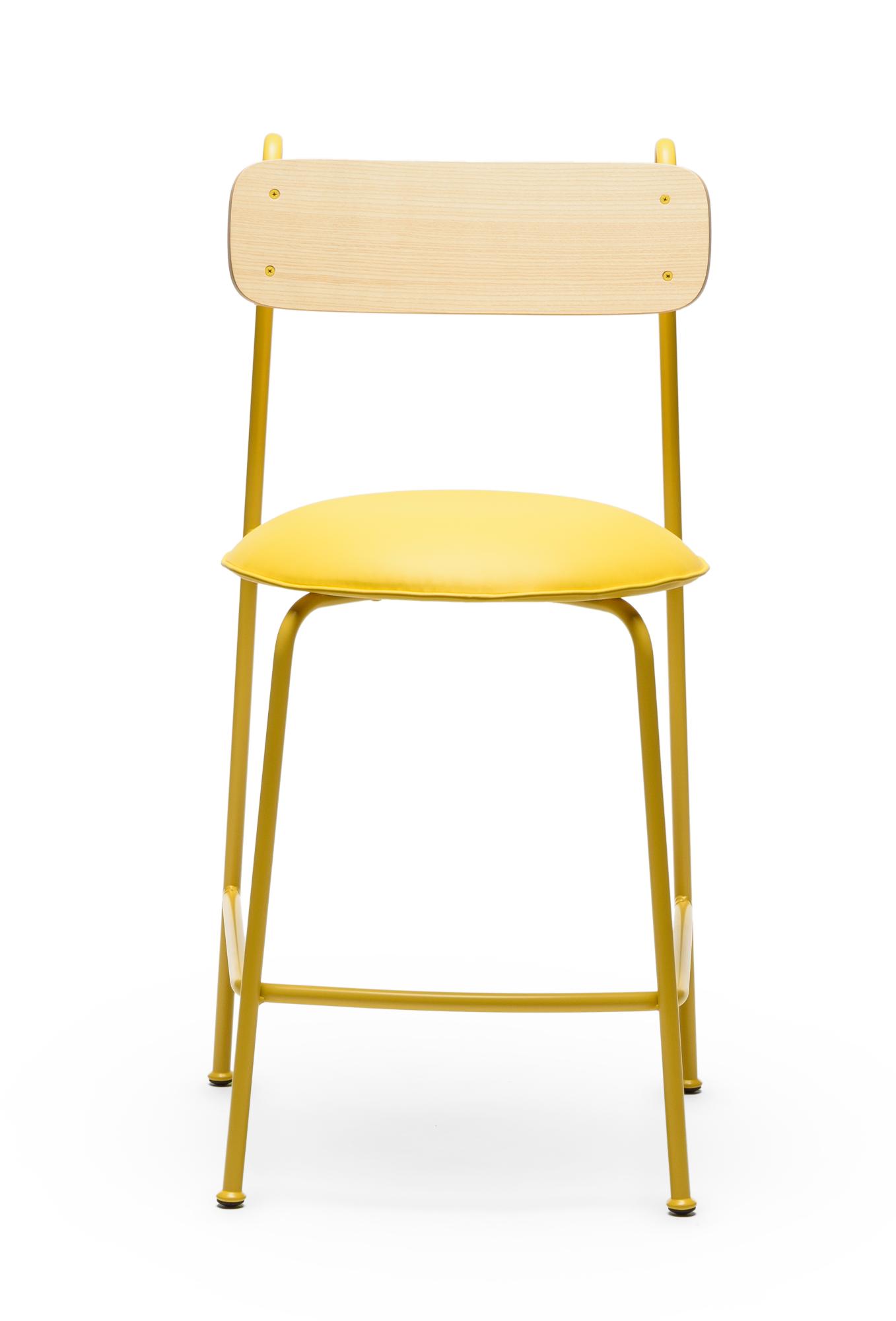 Lena Yellow Ash Wood Bar Chair