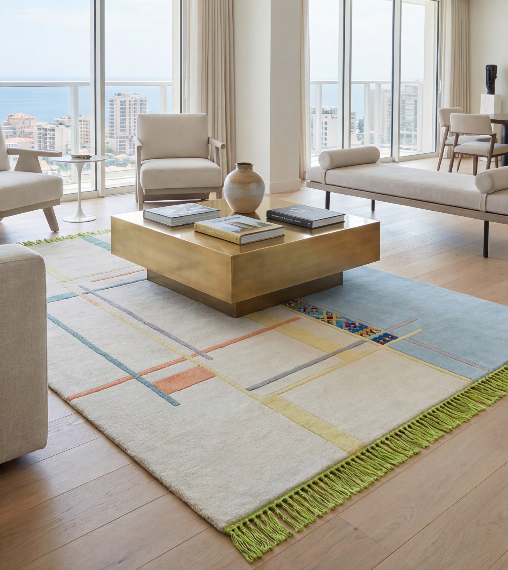 Linear Atlas Blue Artisan Rug