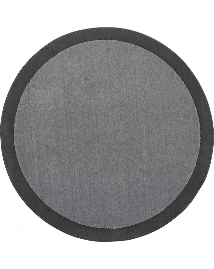 Border Round Dark Grey Rug | Size: Ø 160 cm