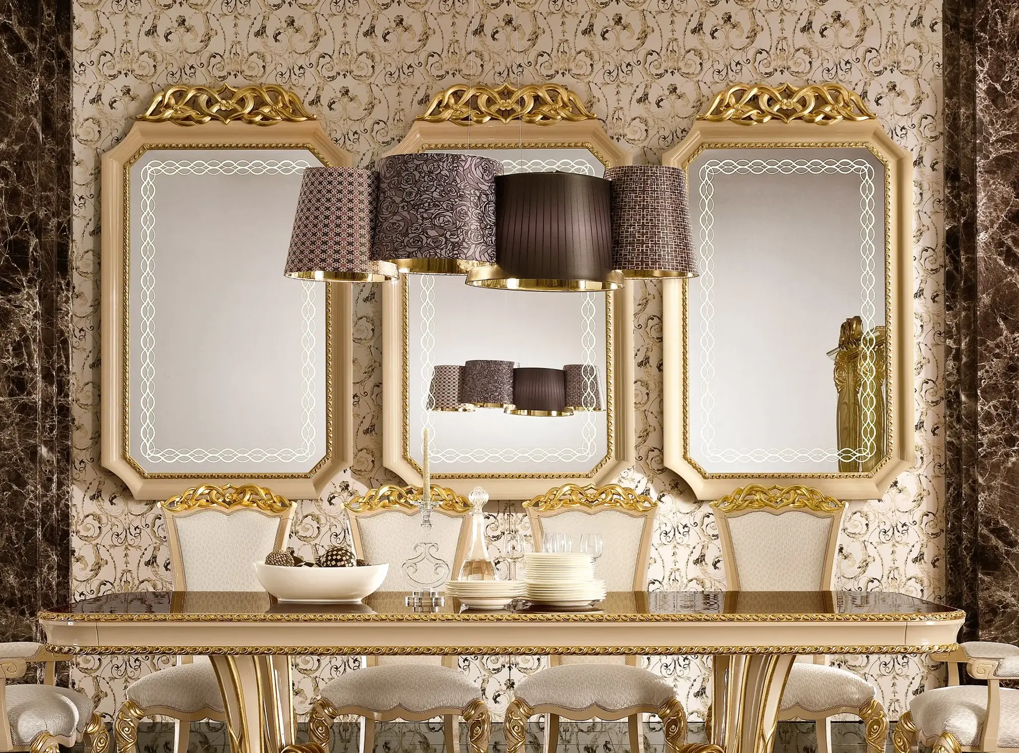 Harmony Beige Classic Wall Mirror