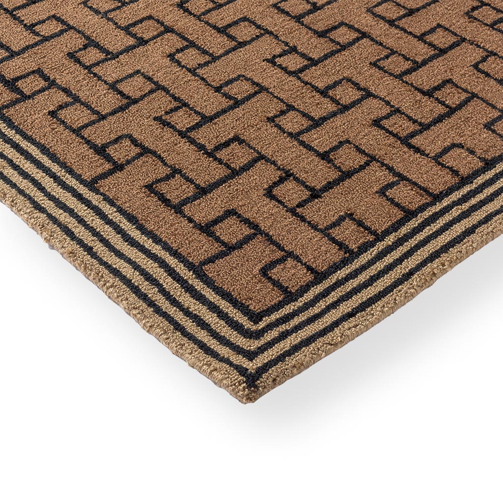 Monogram Brown Rug For Outdoor Use