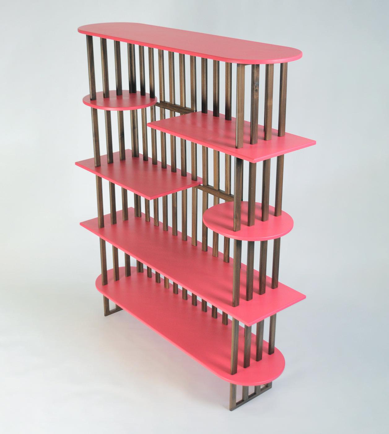 Pink Five-Level Display Shelf