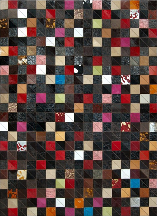 Mosaic Multicolour Luxury Cowhide Rug