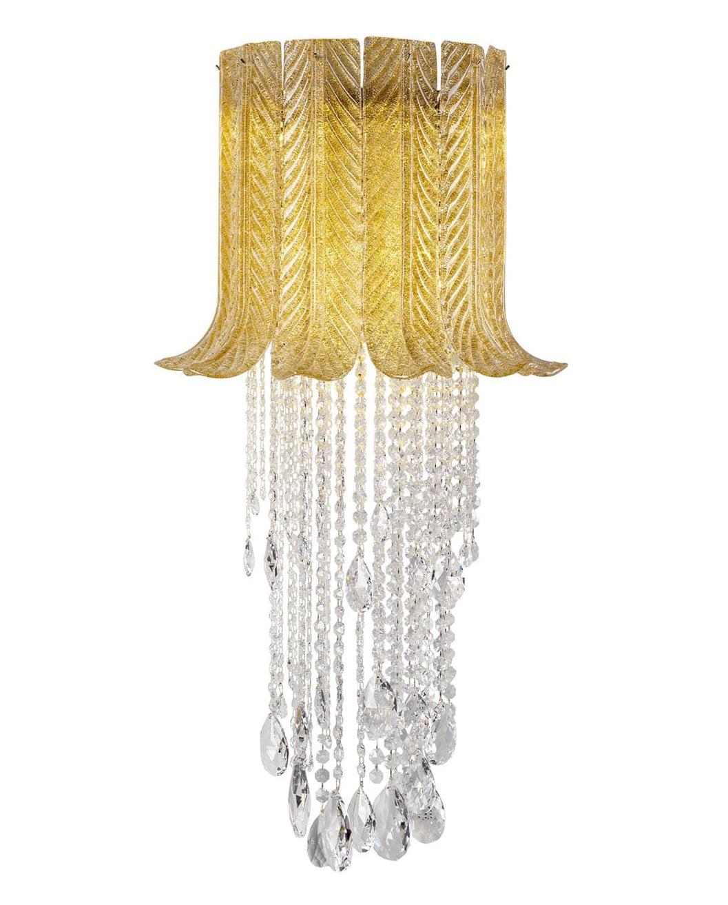 Murano Leaf Gold Wall Sconce