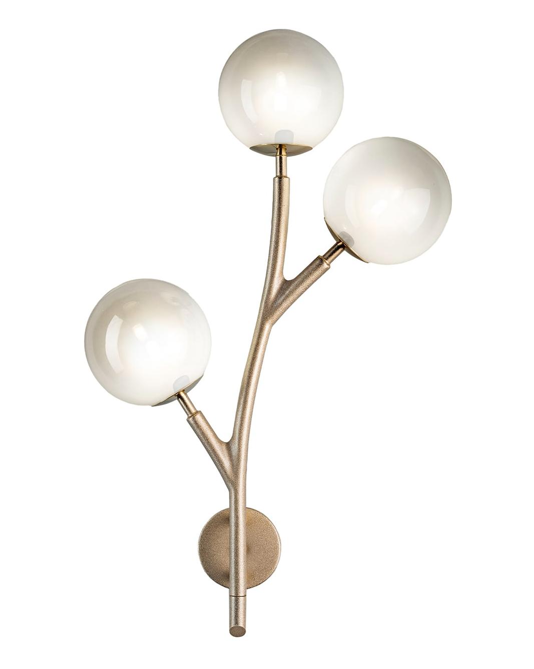 Brass Glass Globe Wall Sconce