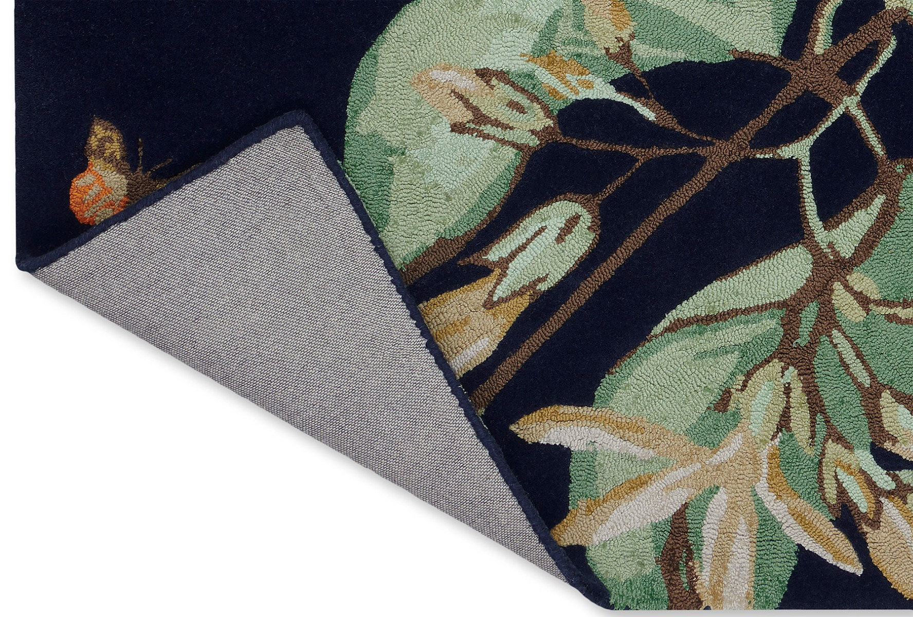 Hummingbird Navy Hand-Woven Rug