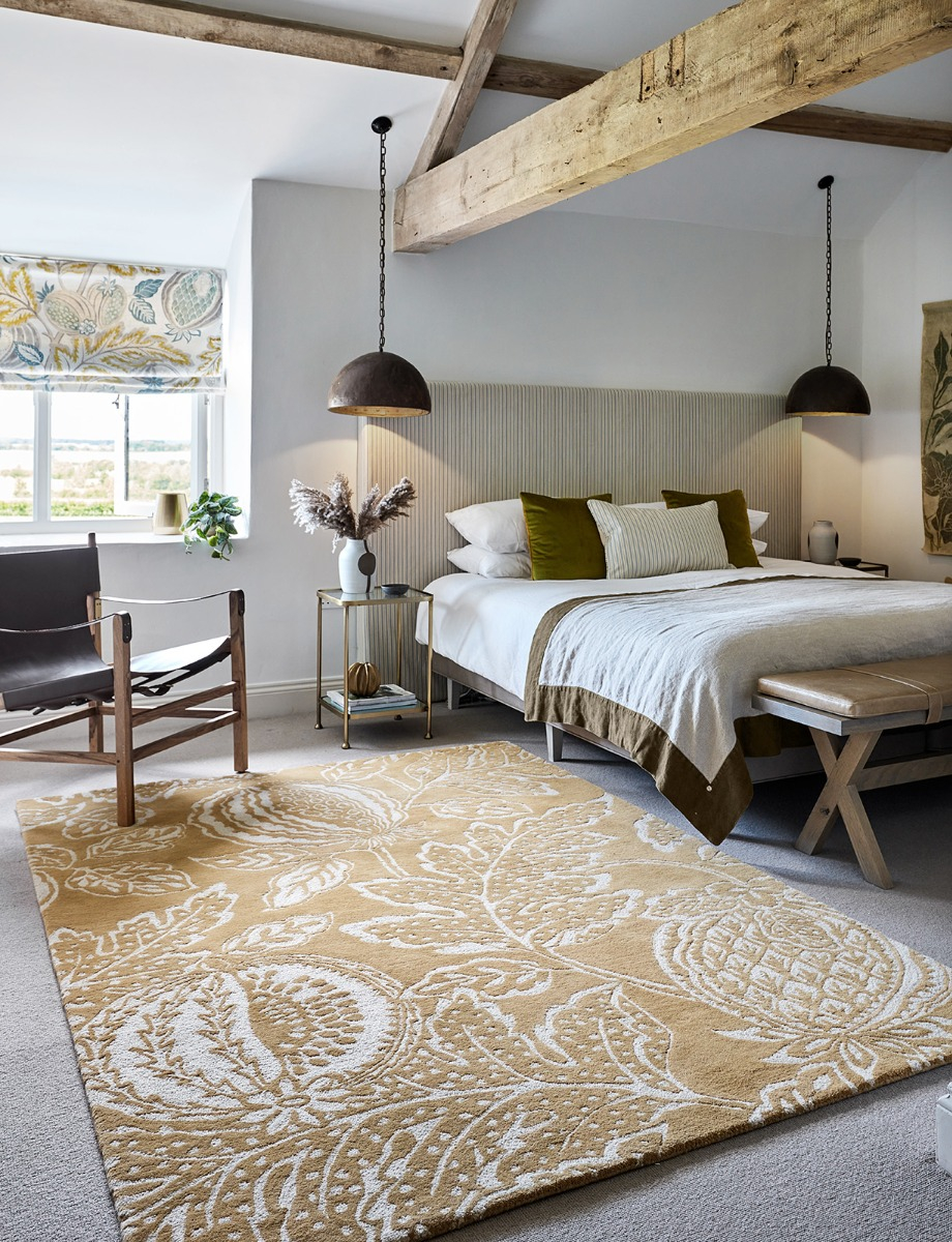 Ochre Wool Handwoven Rug