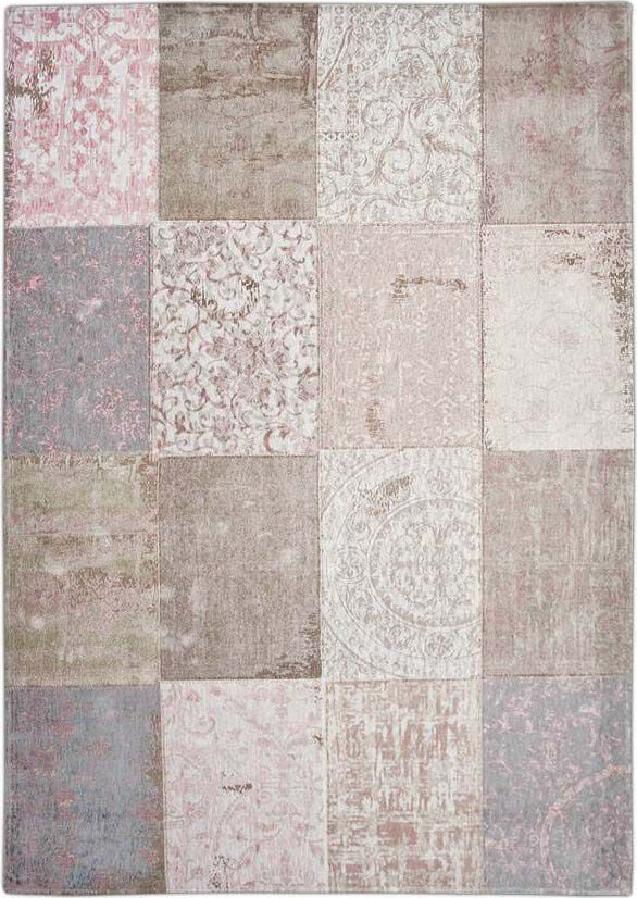 Vintage Patchwork Style Rug Bolshoi Pink | Size: 80 x 150 cm