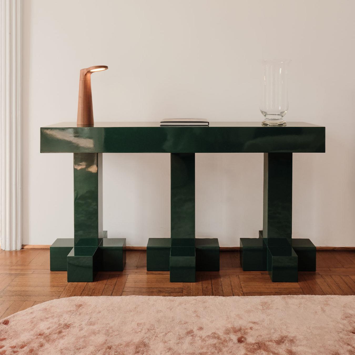 Green Glossy Console